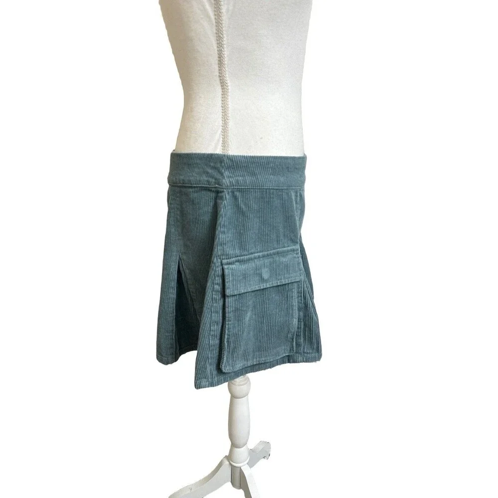 New Wild Fable Women's M Blue Corduroy Cargo Mini Skirt 100% Cotton NWT
